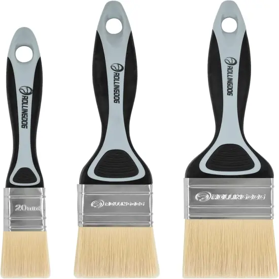 Paint Brush Set - Soft Paint Brush for Walls,Smooth Surfaces,Furniture,DIY Detail Painting (3 PC Pack, 20mm, 40mm, 50mm) {1}