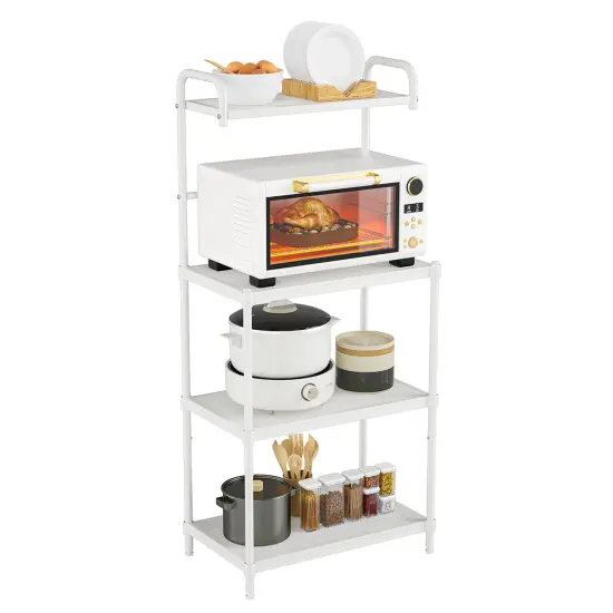 Costway 4-Tier Baker's Rack Microwave Oven Stand Shelves Kitchen Storage Rack Organizer Grey/White/Black {1}
