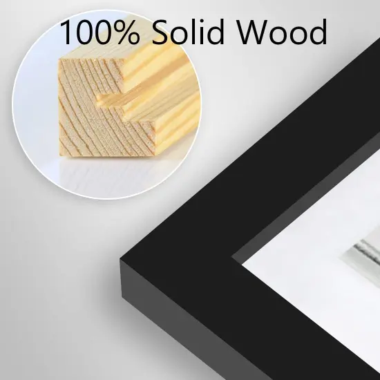 10x12 Picture Frames Black, Solid Wood Display Pictures 8x10 with Mat or 10x12 Without Mat {2}