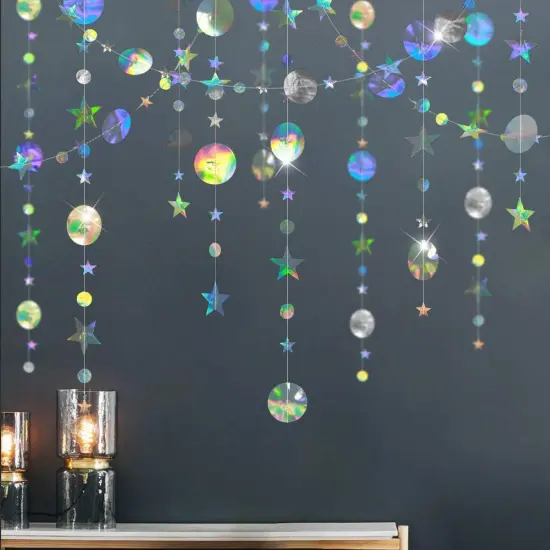 Iridescent Star Garland Party Decorations {1}