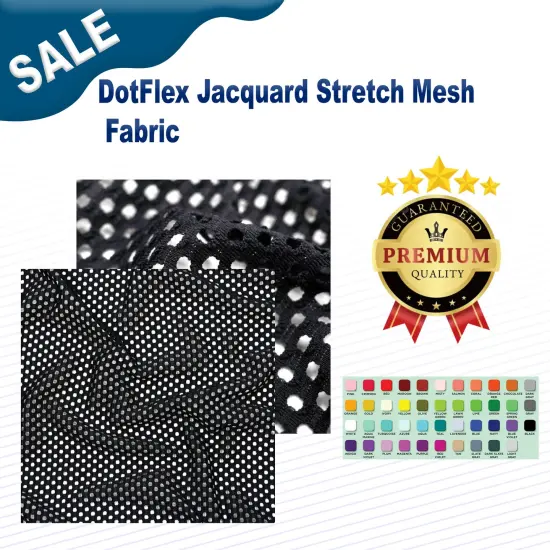 DotFlex Jacquard Stretch Mesh Fabric Black {2}