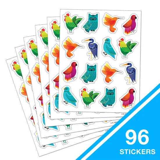 IXL Takeoff 96 Feathered Friends Stickers, 6 Sheets of Colorful Birds for Classroom Prizes,Reward Chart, Kid Crafts, Scrapbooking, Teacher Planner, and School Supplies {2}