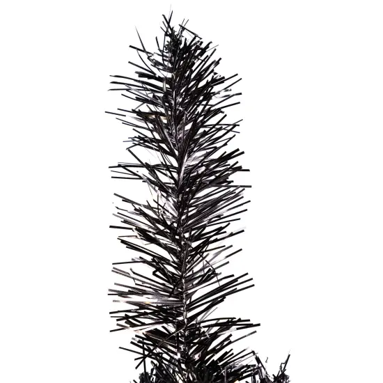 Northlight Slim Tinsel Artificial Halloween Tree - 4' - Black - Unlit {5}