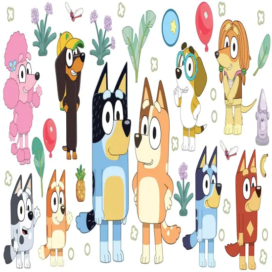 RoomMates Bluey Family and Friends Peel and Stick Wall Decals, RMK5457SCS {1}