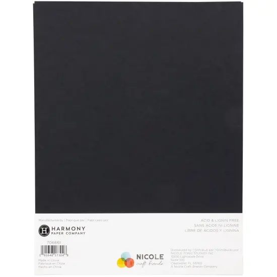 Cardstock 8.5 x 11 Paper Pack - 110 lb Card Stock for Crafts, Cardmaking, Scrapbooks - 50 Heavyweight Double Sided Sheets - Solid Core, 300 GSM, Midnight Black {3}