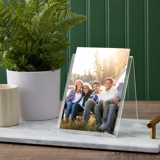 6-Pack Acrylic Book Stand for Display, 4.5x5-Inch Clear Easel, Transparent Holder with Ledge for Displaying Comics, Magazines, Pictures, Phones, Tablets, CDs, Notebooks {4}