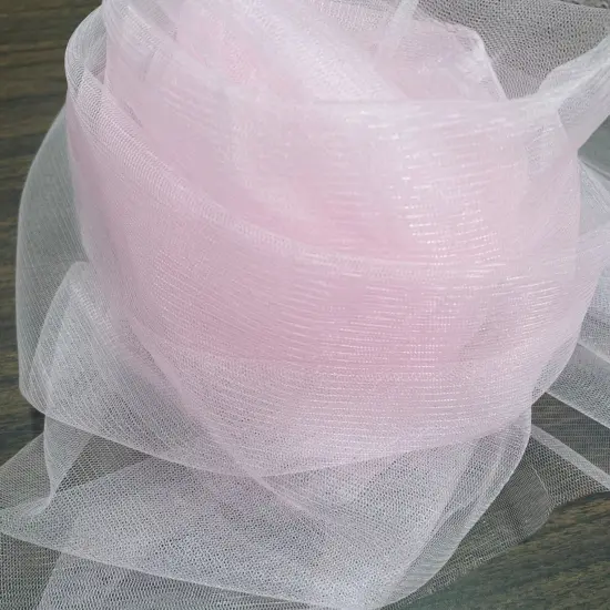 1 Yard 2-Way Stretch Nylon Net Mesh Fabric, 60" Width Lightweight Sheer Mesh for Gowns, Dancewear & Costumes - Pink Baby Color {1}