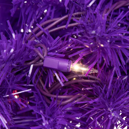 Northlight Pre-Lit Artificial Pine Christmas Wreath - 24" - Purple - Clear Lights {6}