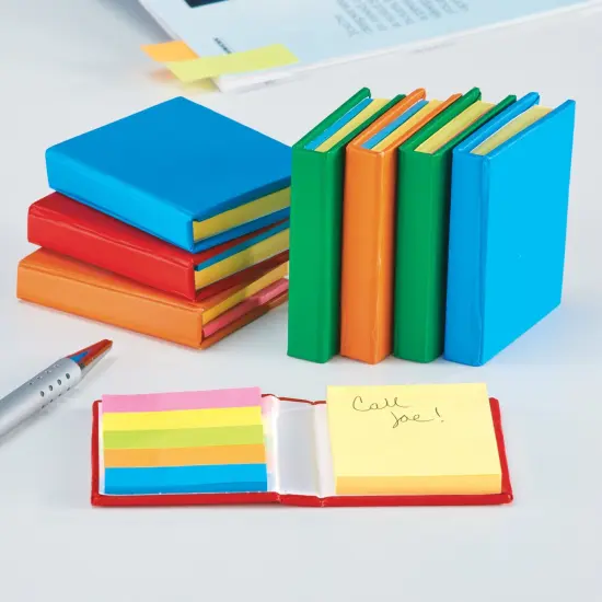 Collections Etc Set of 8 Sticky Notepads with 5 Colored Flag Notes {1}