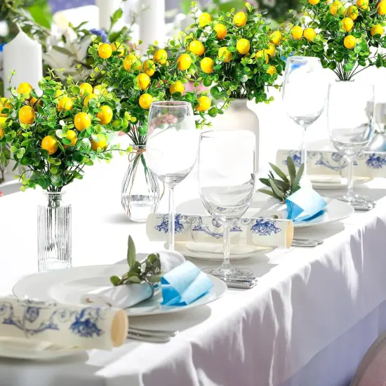 12 Pack Lemon for Decoration Fake Lemon Branches Artificial {4}