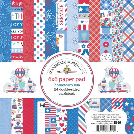 Doodlebug Double-Sided Paper Pad 6"X6"-Hometown USA {1}