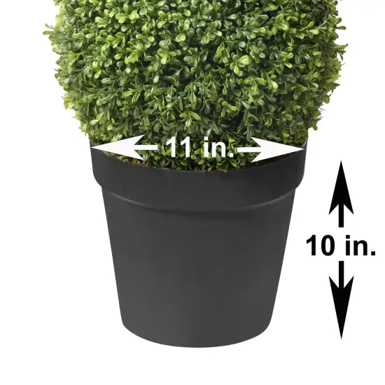 Haute Decor Adjustable Artificial Topiary - Includes 1 Artificial Boxwood Topiary for Front Porch - Adjust The Space Between Topiary Balls - Available in Triple or Double Styles {5}
