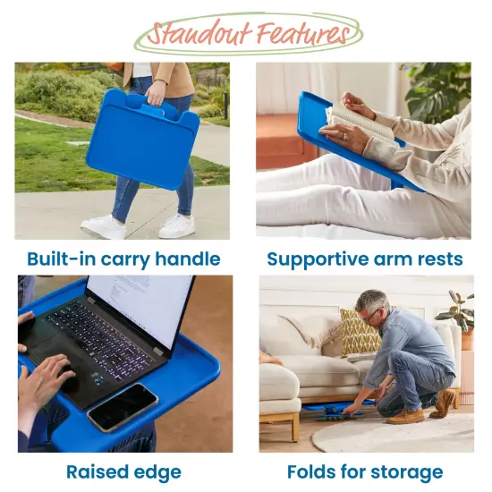 The Surf Folding Portable Lap Desk, Large, Flexible Seating Blue {4}