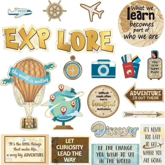 27 Pieces Travel Cutouts Bulletin Board Set {1}