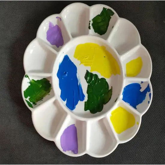 8 Inch Porcelain Watercolor Palette, Mixing Ceramic Watercolor Palette, Mixing Tray Paint Palett for Watercolor Gouache Acrylic Oil Painting 13-Well {2}