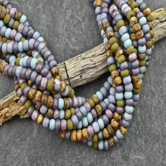 2/0 Aged Matte Killer Frost Picasso Mix Seed Beads (21" Strand) {2}