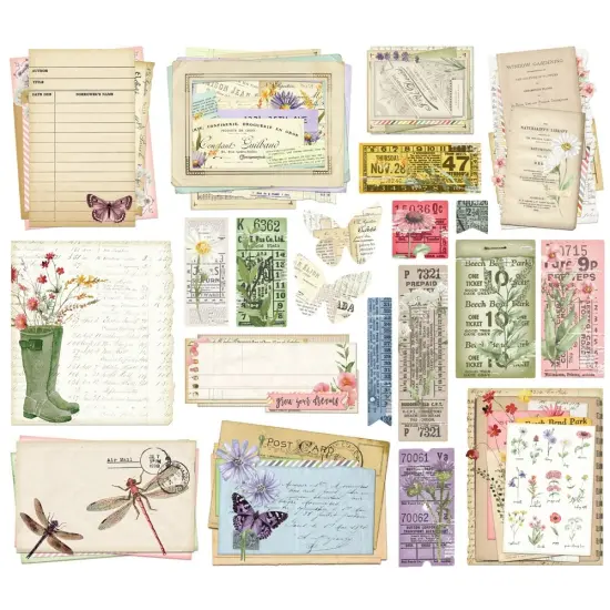 Simple Vintage Meadow Flowers Ephemera-21/Pkg {2}
