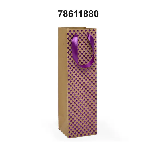 Stylish Polka Dot Wine Carrier 4 1/8'' x 4 1/8'' x 14 1/4'' {3}