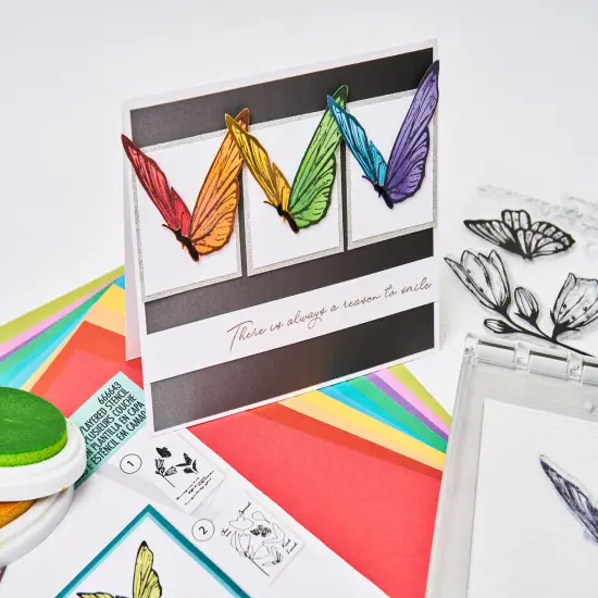 Sizzix A5 Clear Stamp Set With Stencil By Stacey Park-Farfalllina, Cosmopolitan {4}