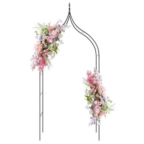 Costway 1/2 PCS Garden Arbor with Multiple Side Crossbars Powder-coated Metal Tubes {7}