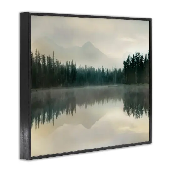 Stupell Industries Foggy Lake Forest Landscape Framed Giclee Art Black Frame {3}
