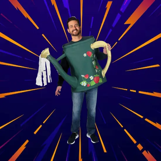 Whimsical Watering Can Adult Costume with 3D Handle and Floral Print for Halloween {3}