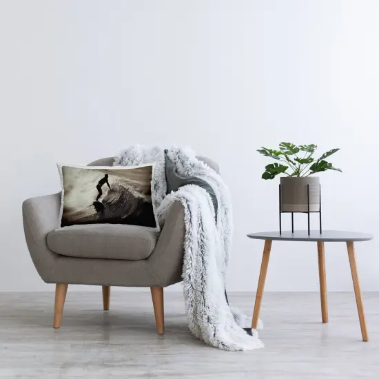 Stupell Industries Surfer's Wave Splash Decorative Printed Throw Pillow design by Norm Stelfox, 14 x 7 x 20 {2}