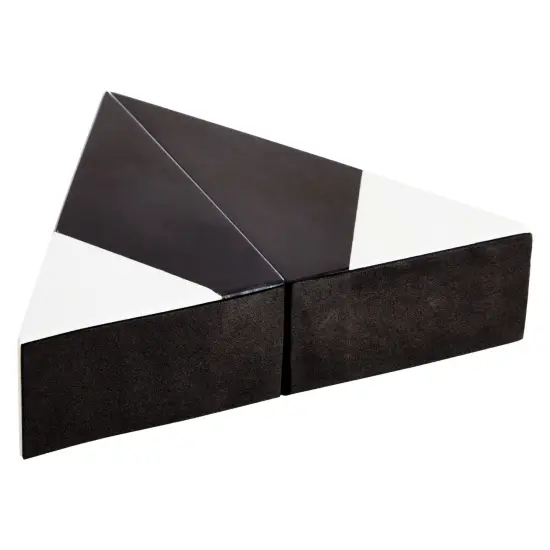 Set of 2 Decorative Bookends for Shelves, Marble Decor (Black and White) {6}