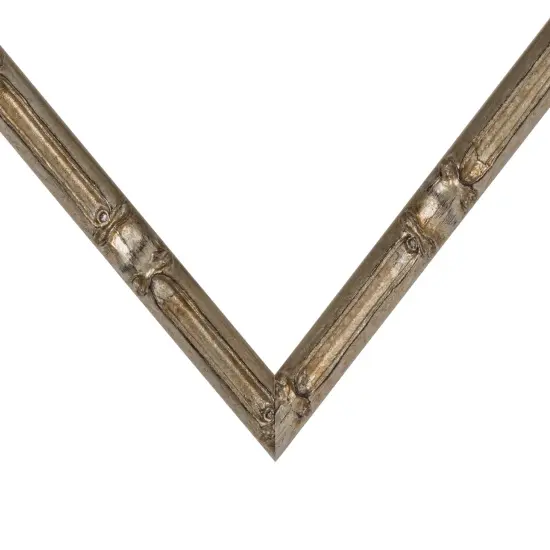 20x20 Picture Frame, Vintage Bamboo 0.625 Inch Wood Moulding, Wall Display Frame for Art, Posters, or Photos by wallsthatspeak Silver {2}