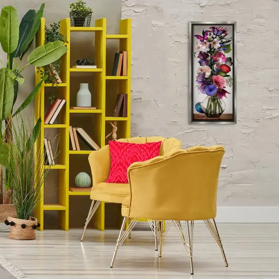 Stupell Industries Bird Peeking at Bouquet Framed Floater Canvas Wall Art Design by Reinders {2}