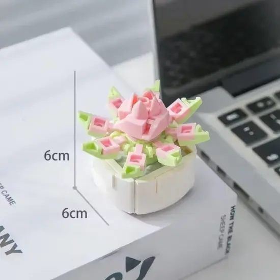 Ji Luyue Building Brick Mini Potted Plant F07M9-12(104)-C2 {1}