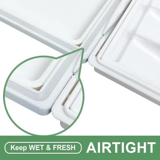 Airtight Leak-Proof Watercolor Palette, 24 Slightly Sloping Wells-3 Mixing Areas {2}