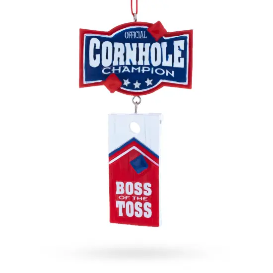 Cornhole Champion Boss of the Toss Resin Christmas Ornament {1}
