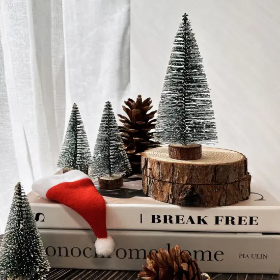 Wrapables Mini Snow Frost Tabletop Artificial Christmas Trees (Set of 10) {3}