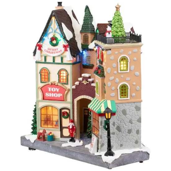 Northlight LED Lighted and Musical Christmas City Toy Shop Village Display Piece - 12" Multi {3}