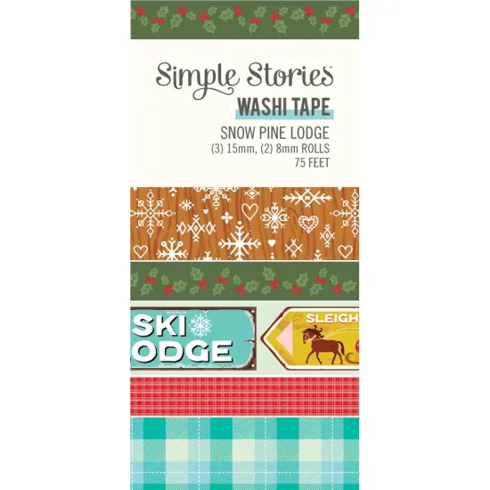 Snow Pine Lodge Washi Tape-5/Pkg {1}
