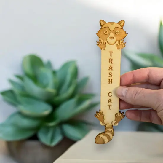 Bookmark - Trash Cat - Birch Wood {6}