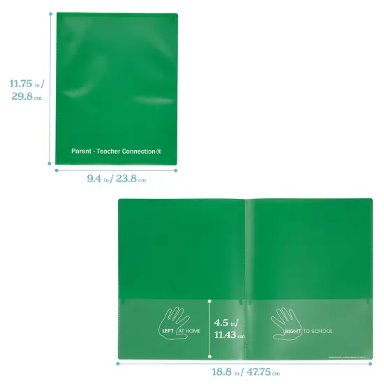 2-Pocket Parent-Teacher Classroom Communication Folder, 36-Piece Green {2}