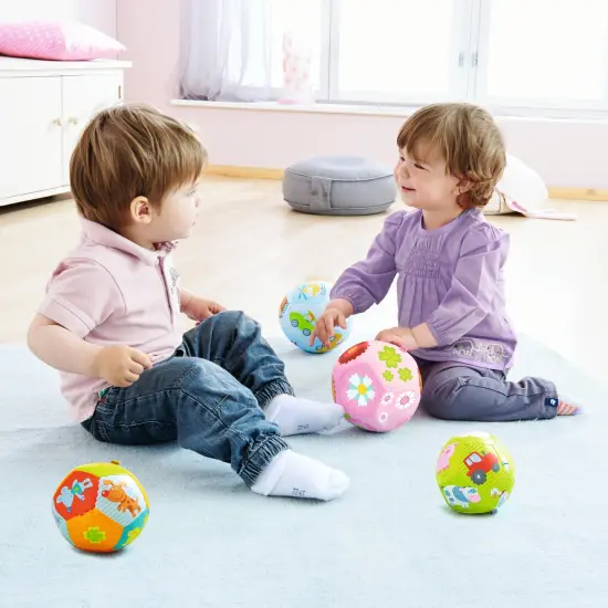 HABA Soft Baby Ball with Farm Animals for Tummy Time & Sensory Play - 4.5" Infant Play Ball Ideal for Crawling, for Babies 6 Months & Up Multicolor {3}