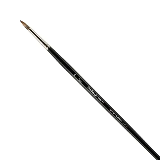 Creative Mark Hamburg Premiere Professional Oil Painting Brushes - Round #16 Oil Paint Brush - Handmade in Germany, Natural & Synthetic Hair Blend, Long Triple-Lacquered Birch Handle {1}
