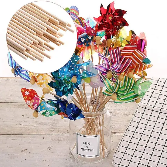 100PCS Dowel Rods Wood Sticks Wooden Dowel Rods - 1/8 x 6 Inch Bamboo Sticks - for Crafts {3}