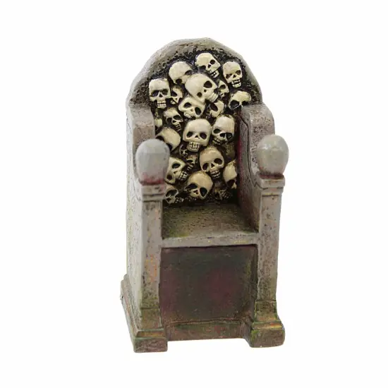 Department 56 Villages 3.25 In Scary Skeletons Throne Halloween Halloween Village , Halloween Decor Halloween Chair Skull Gray {1}
