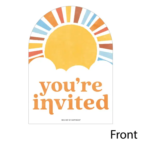 Big Dot of Happiness Here Comes The Son Baby Shower Invitations, Boy Boho Party You're Invited Fill-Ins, Flat Invite Cards with Envelopes - Set of 12 {4}