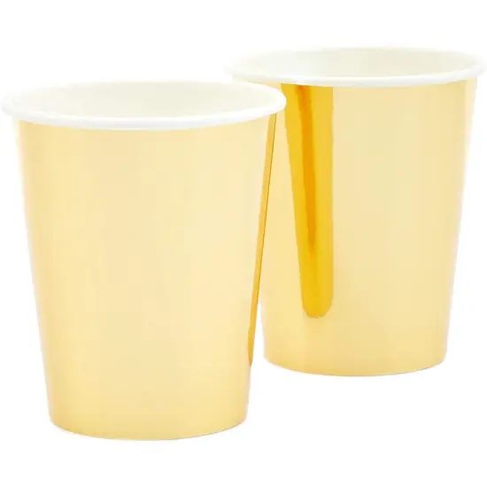 50 Pack 9oz Gold Party Disposable Cups for Hot Drinks, Party Supplies, Weddings, Bridal Showers {6}