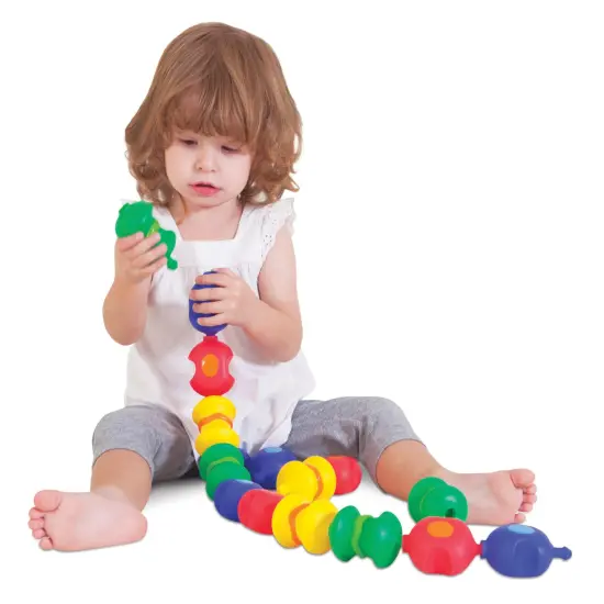 Childcraft Toddler Manipulatives Sensory Snap Beads, Assorted Colors, Set of 16 {1}