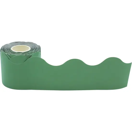 Eucalyptus Green Scalloped Rolled Border Trim, 50 Feet {1}