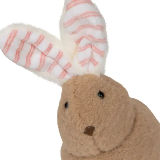 Northlight Plush Rabbit with Striped Ears Easter Figurine - 9" Brown {6}