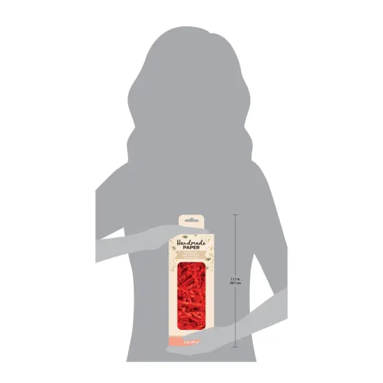 American Crafts Handmade Paper Shredded Paper 1lb-Red {3}