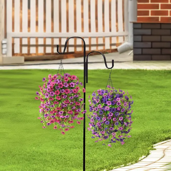 Artificial Fake Hanging Plants Flowers Baskets for Outdoor Outside Spring Decor {4}