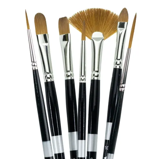 Trekell Sienna Synthetic Red Sable Long Handle Artist Brushes for Oil, Watercolor and Acrylic Painting {2}